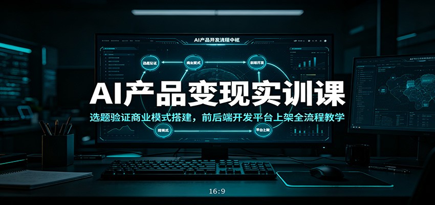 AI产品变现实训课：选题验证商业模式搭建，前后端开发平台上架全流程教学-鼎铸网