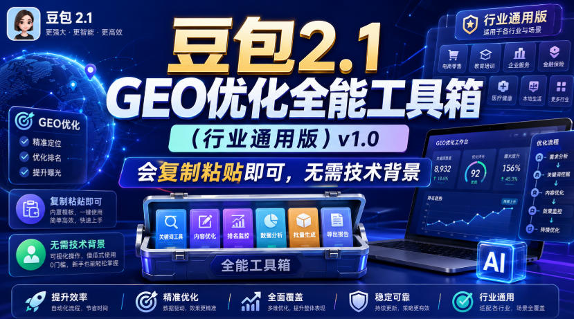 豆包2.1 GEO优化全能工具箱(行业通用版)v1.0,会复制粘贴即可,无需技术背景-鼎铸网
