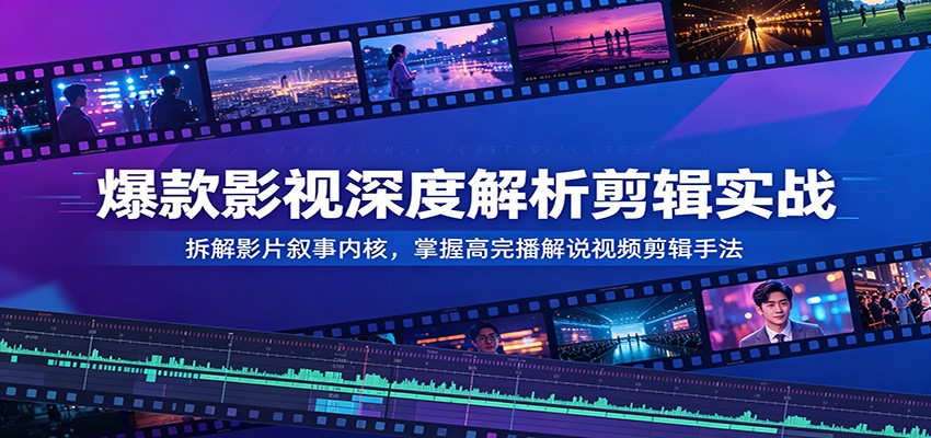 爆款影视深度解析剪辑实战：拆解影片叙事内核，掌握高完播解说视频剪辑手法-鼎铸网