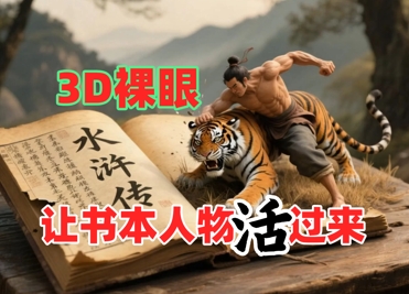 书本人物裸眼3D视频，新的玩法，流量超猛，保姆级教程-鼎铸网