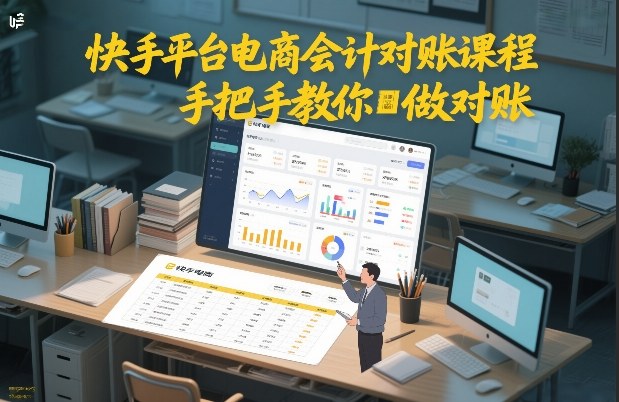 快手平台电商会计对账课程，手把手教你做对账-鼎铸网