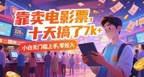 784fd7adf8b423f23d07b965fd1c02c0.jpeg 靠卖电影票,十天搞了7k+,小白无门槛上手,零投入【揭秘】