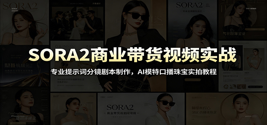 SORA2商业带货视频实战：专业提示词分镜剧本制作，AI模特口播珠宝实拍教程-鼎铸网