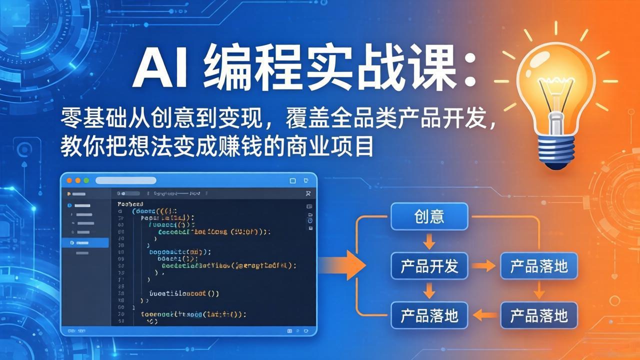 AI编程实战课-第三期-5月更新:零基础从创意到变现,覆盖全品类产品开发,把想法变成赚钱项目-鼎铸网