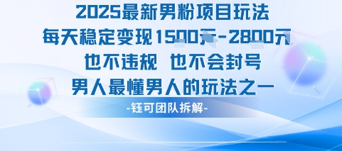 2025最新男粉项目玩法每天变现1k+也不违规也不会封号男人最懂男人的玩法-鼎铸网