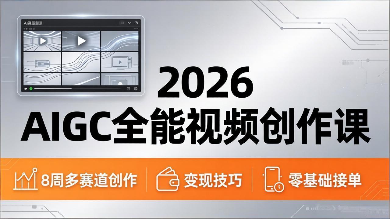 7a69a1582340f384fdd3a92c10fd1e4a.jpeg 2026AIGC全能视频创作课,8周吃透多赛道创作+变现,零基础也能高效出片接单