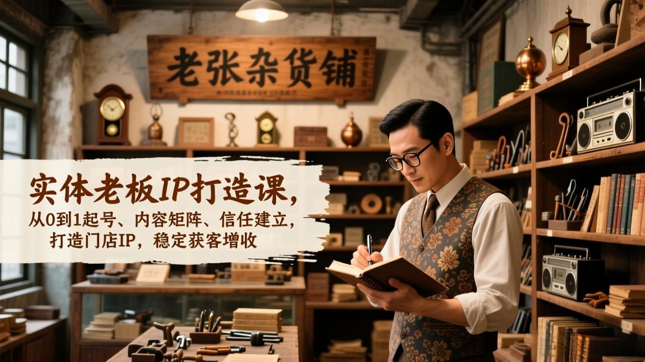 实体老板IP打造课,从0到1起号、内容矩阵、信任建立,打造门店IP,稳定获客增收-鼎铸网