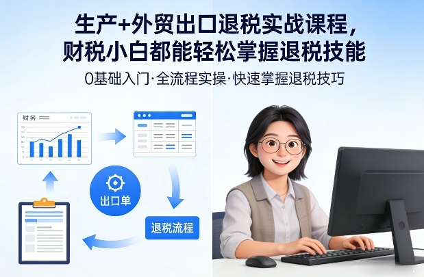 7b802a85441895b14a1cabb514a9165c.jpeg 生产+外贸出口退税实战课程,财税小白都能轻松掌握退税技能