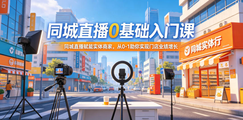 同城直播0基础入门课,同城直播赋能实体商家,从0-1助你实现门店业绩增长-鼎铸网