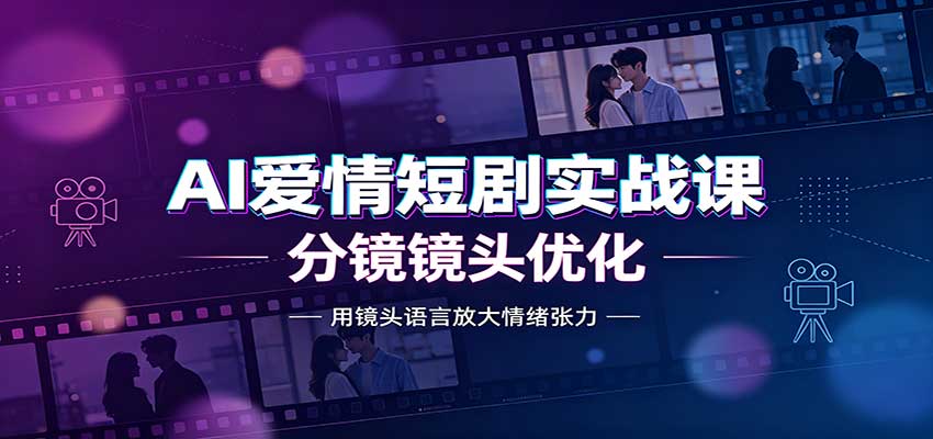 AI爱情短剧实战课：故事剧本创作，分镜镜头优化，智能体提示词-鼎铸网