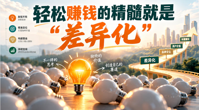 某公众号付费文章：轻松賺钱的精髓就是“差异化”-鼎铸网