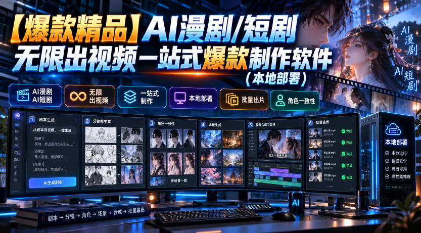 7d0dd6bb7922f227069c720582aae144.jpeg 【爆款精品】AI漫剧/短剧无限出视频一站式爆款制作软件(本地部署)