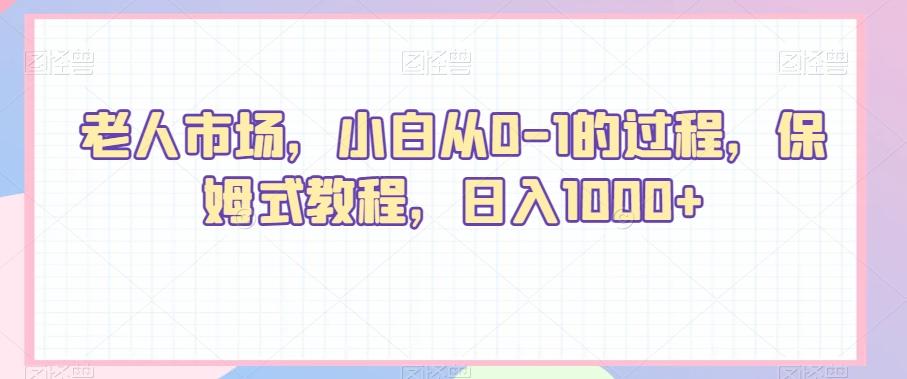 老人市场，小白从0-1的过程，保姆式教程，日入1000+-鼎铸网