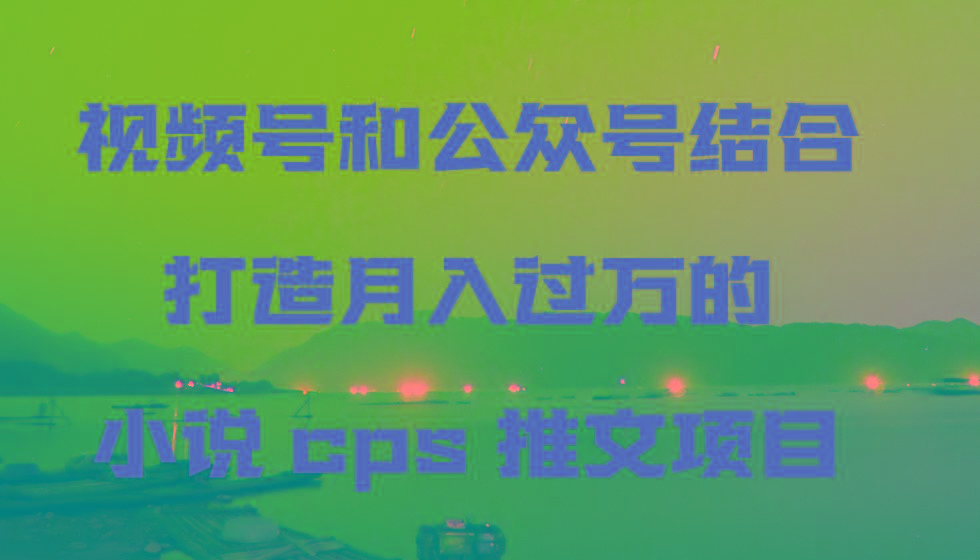视频号和公众号结合打造月入过万的小说cps推文项目,包括市面上面的各种思路详解-鼎铸网