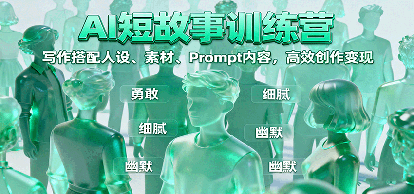 AI短故事训练营：写作搭配人设、素材、Prompt内容，高效创作变现-鼎铸网