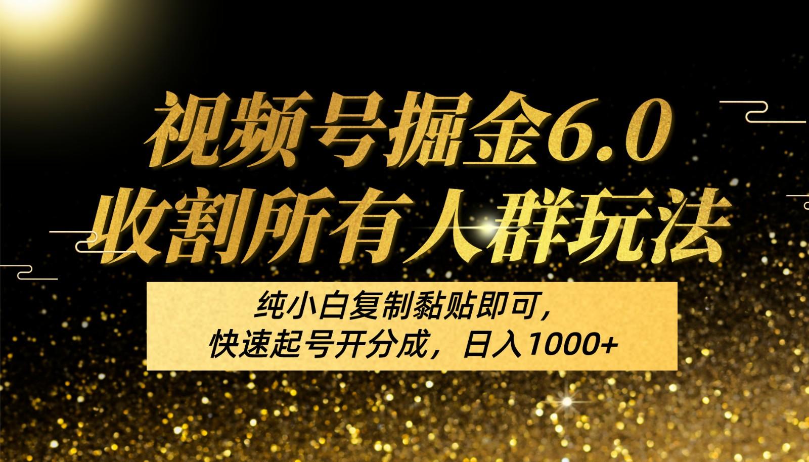 视频号掘金6.0收割所有人群玩法！纯小白复制黏贴即可，快速起号开分成，日入1000+-鼎铸网