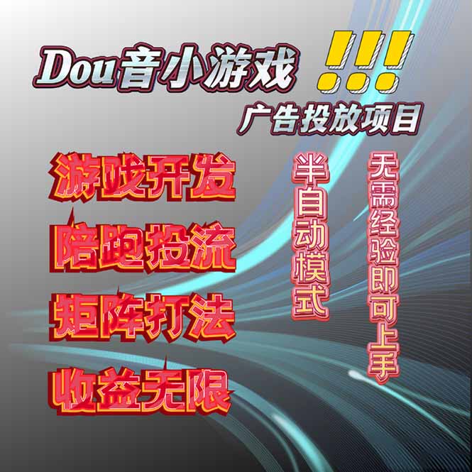 抖音小游戏广告推广项目，2025最新实测落地，单日收益300+-鼎铸网
