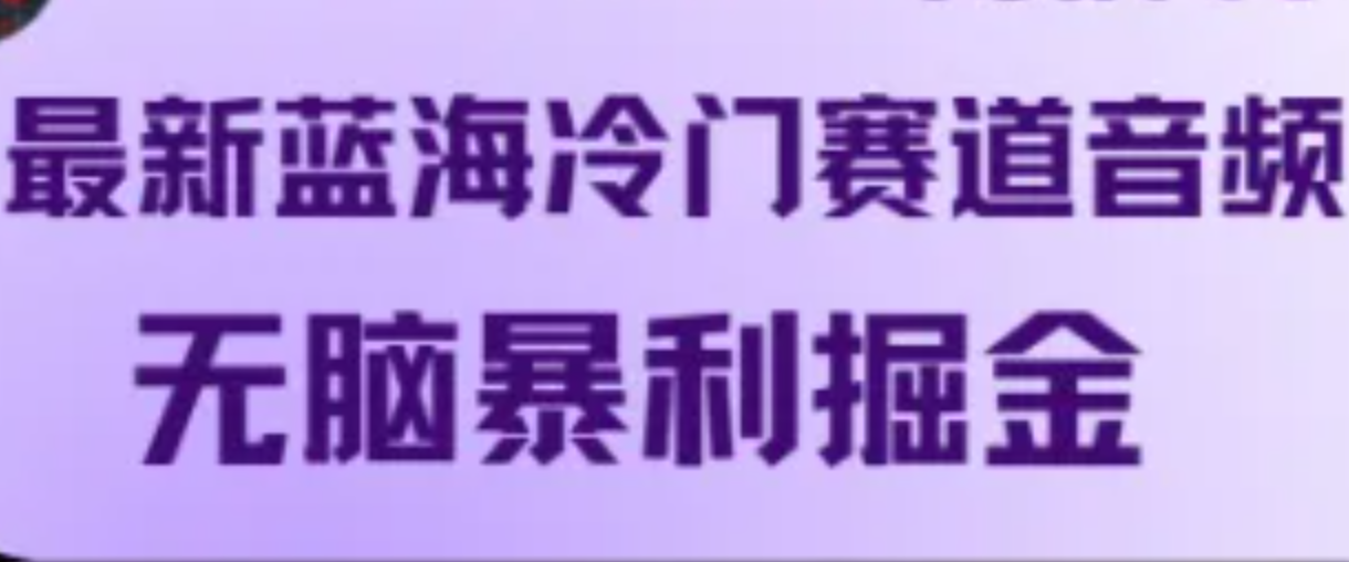 最新蓝海冷门赛道音频，无脑暴利掘金-鼎铸网