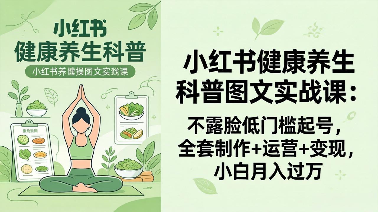 814a15dc654cf862ea495632cc29ca1d.jpeg 2026小红书健康养生科普图文实战课:不露脸低门槛起号,全套制作+运营+变现,小白月入过万