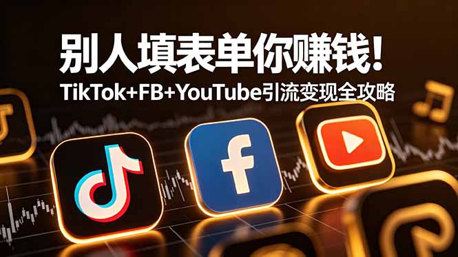 8152c639d2d73696d307717b9f1d5efb.jpeg 别人填表单你赚钱!TikTok+FB+YouTube 引流变现全攻略【原创双语字幕】