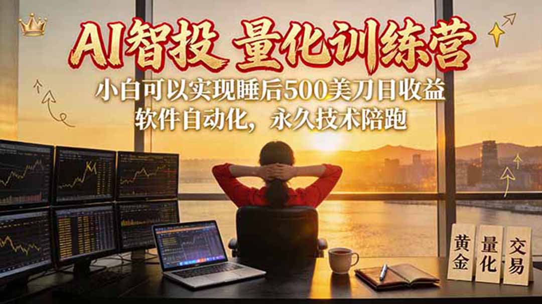 AI智投EA量化训练营【第三期】，多策略智投+防爆技术+趋势分析 ，轻松上手，矩阵放大，长期稳定。-鼎铸网