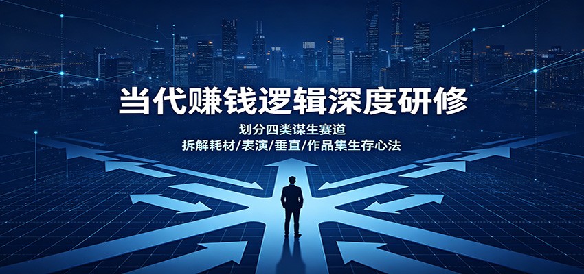 当代赚钱逻辑深度研修：划分四类谋生赛道，拆解耗材/表演/垂直/作品集生存心法-鼎铸网