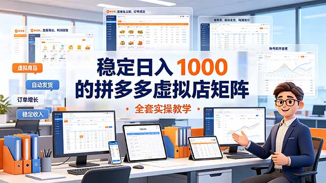 820b9f208d45928c9488f954f1cb6425.jpeg 稳定日入 1000 的拼多多虚拟店矩阵,全套实操教学