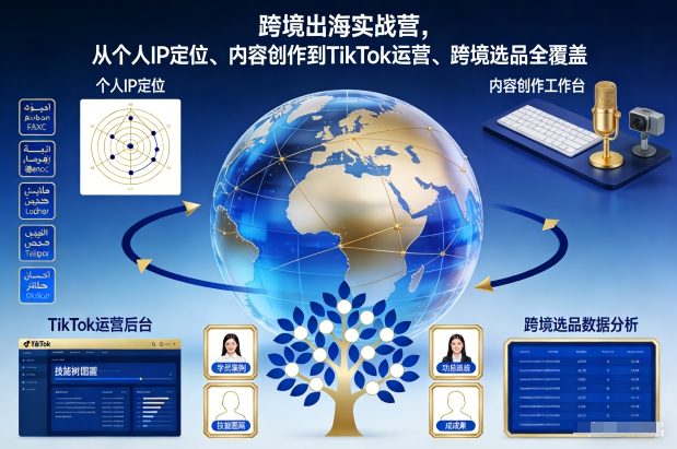 827ab817fbe5cee52c4198f2ec0408d0.jpeg 跨境出海实战营,从个人IP定位、内容创作到TikTok运营、跨境选品全覆盖