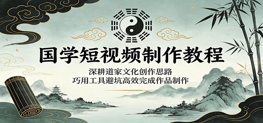 国学短视频制作教程:深耕道家文化创作思路,巧用工具避坑高效完成作品制作-鼎铸网