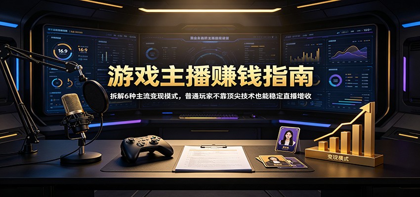 游戏主播赚钱指南：拆解6种主流变现模式，普通玩家不靠顶尖技术也能稳定直播增收-鼎铸网