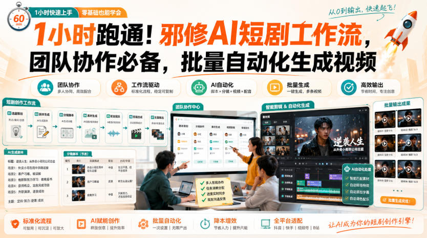 8355306f3e4df25cff8c75623907e323.jpeg 1小时跑通!邪修AI短剧工作流,团队协作必备,批量自动化生成视频