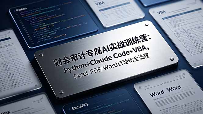 83677a3acd109fcd712847f7079db8d0.jpeg 财会审计专属 AI实战训练营-更新:Python+Claude Code+VBA,Excel/PDF/Word自动化全流程