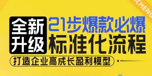 21步爆款必爆标准化流程，全新升级，打造企业高成长盈利模型-鼎铸网