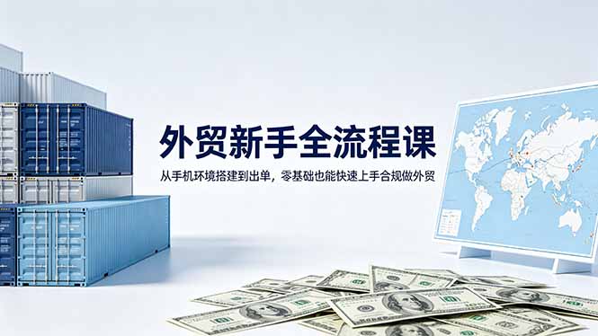 外贸新手全流程课:从手机环境搭建到出单,零基础也能快速上手合规做外贸-鼎铸网