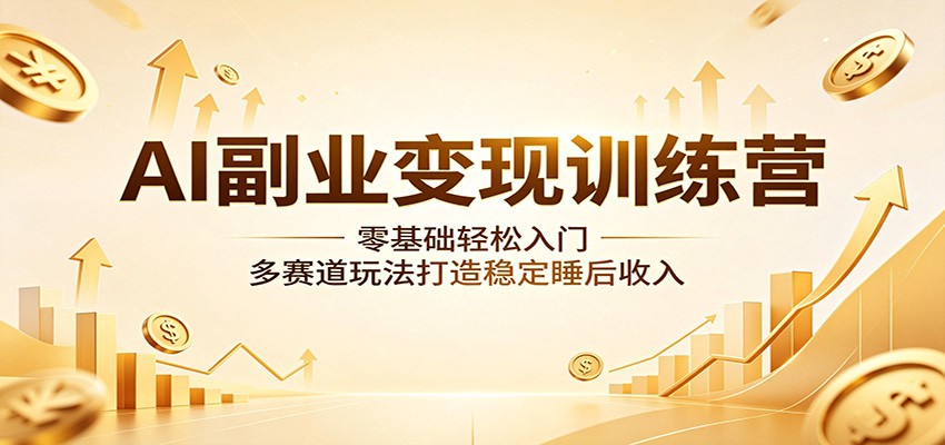 AI副业变现训练营：零基础轻松入门，多赛道玩法打造稳定睡后收入-鼎铸网