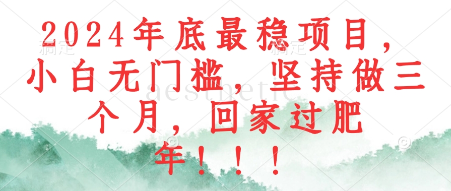 84ce481cc28468e5fdea2712fc24c546.jpeg 2024年底最稳项目,小白无门槛,坚持做三个月,回家过肥年!!!
