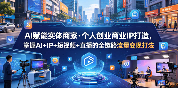 AI赋能实体商家·个人创业商业IP打造,掌握AI+IP+短视频+直播的全链路流量变现打法-鼎铸网