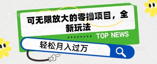可无限放大的零撸项目，全新玩法，一天单机撸个50+没问题【揭秘】-鼎铸网