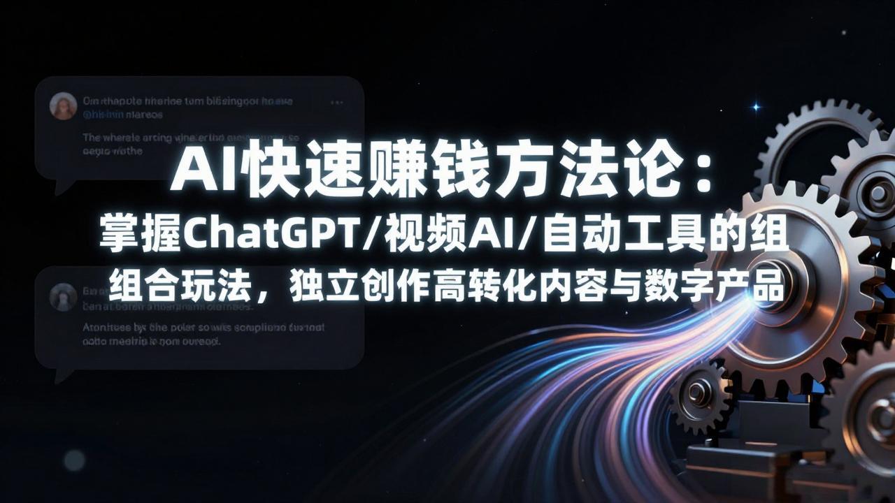 852d0c92014f80021824ebec6e5329a7.jpeg AI快速赚钱方法论:掌握ChatGPT/视频AI/自动化工具的组合玩法,独立创作高转化内容与数字产品