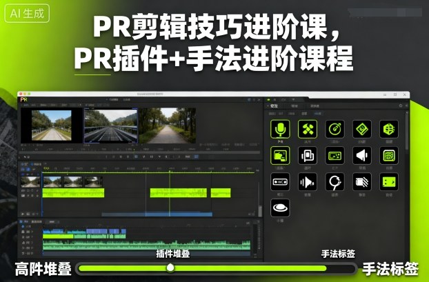 PR剪辑技巧进阶课,PR插件+手法进阶课程-鼎铸网