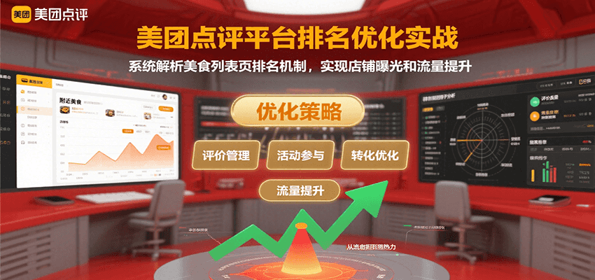美团点评平台排名优化实战，系统解析美食列表页排名机制，实现店铺曝光和流量提升-鼎铸网