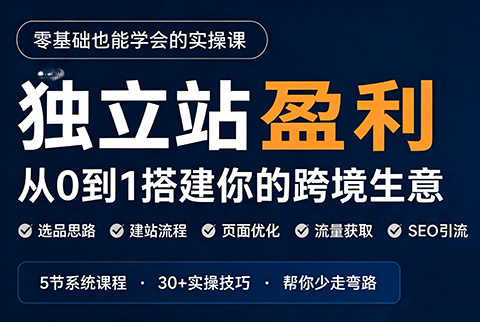 刘老师·5节课跑通独立站盈利全流程-鼎铸网