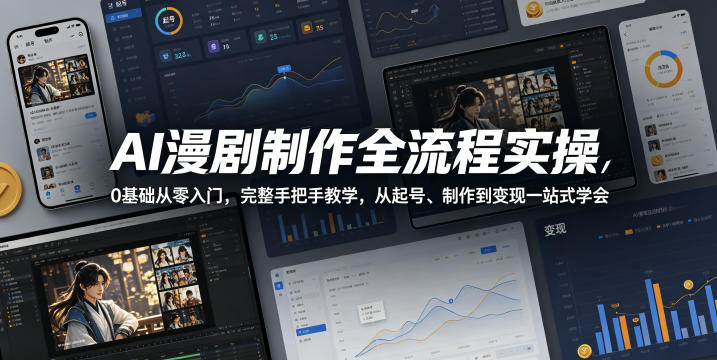 85ddbc7c26df306a7b0829997e3edb16.jpeg AI漫剧制作全流程实操,0基础从零入门,完整手把手教学,从起号、制作到变现一站式学会(更新)