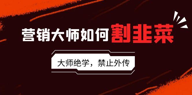 营销大师如何割韭菜：流量大师/讲故事大师/话术大师/卖货大师/成交大师/…-鼎铸网
