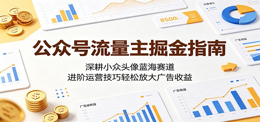 公众号流量主掘金指南:深耕小众头像蓝海赛道,进阶运营技巧轻松放大广告收益-鼎铸网