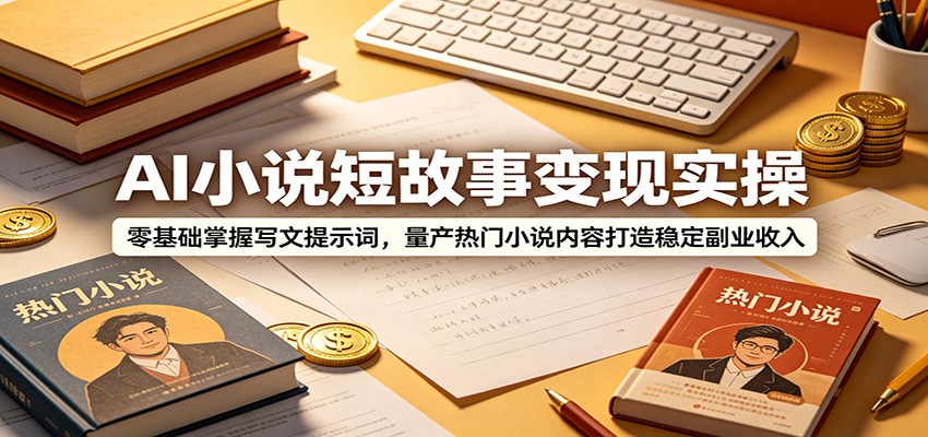 AI小说短故事变现实操：零基础掌握写文提示词，量产热门小说内容打造稳定副业收入-鼎铸网