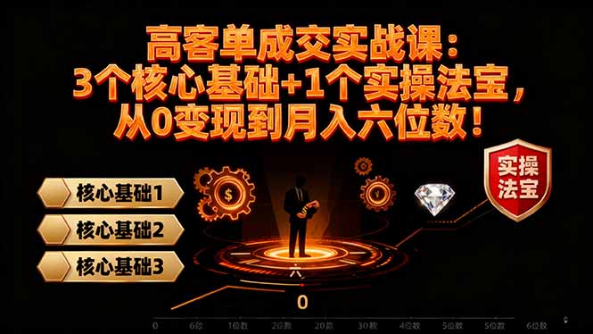高 客单成交实战课：3个核心基础+1个实操法宝，从0变现到月入六位数！-鼎铸网