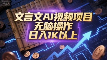 8652d3f36c90bd876d8cf2f89e1874d6.jpeg 文言文AI视频项目,无脑操作,日入1K以上