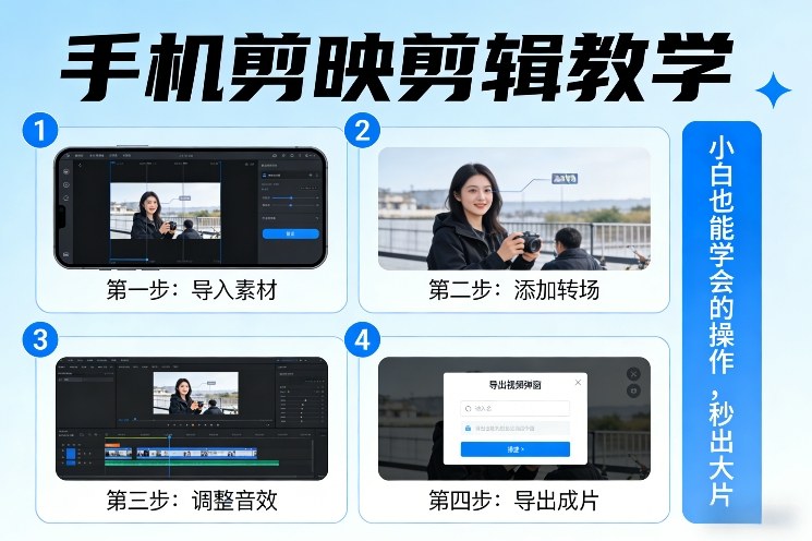 手机剪映剪辑教学,小白也能学会的操作,秒出大片-鼎铸网