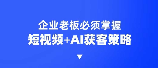 86878a9a62a8aa92d454a525de09304f.jpeg 企业短视频AI获客霸屏流量课,6步短视频+AI突围法,3大霸屏抢客策略